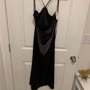 Altar’d State Black Slip Midi Dress